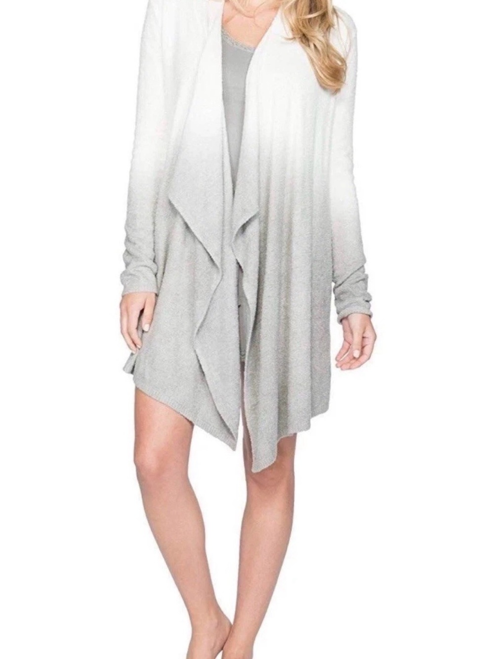 Barefoot Dreams Ombré Calypso Wrap Cardigan CozyChic Lite Knit 436 Gray S/M